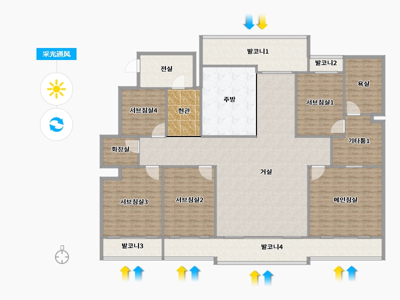 경기도-용인시 수지구-만현마을8단지두산위브-238.35-户型库-采光通风