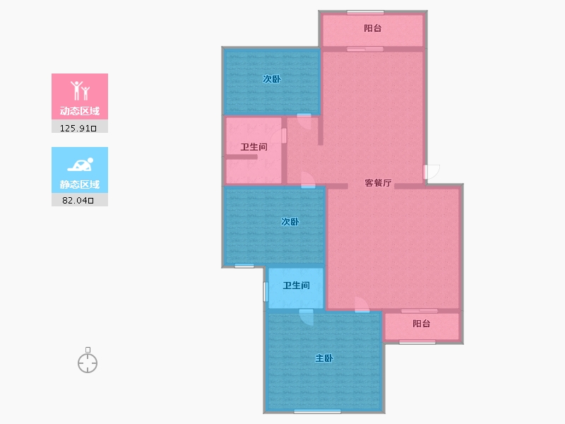 北京-北京市-湖南小区-190.00-户型库-动静分区