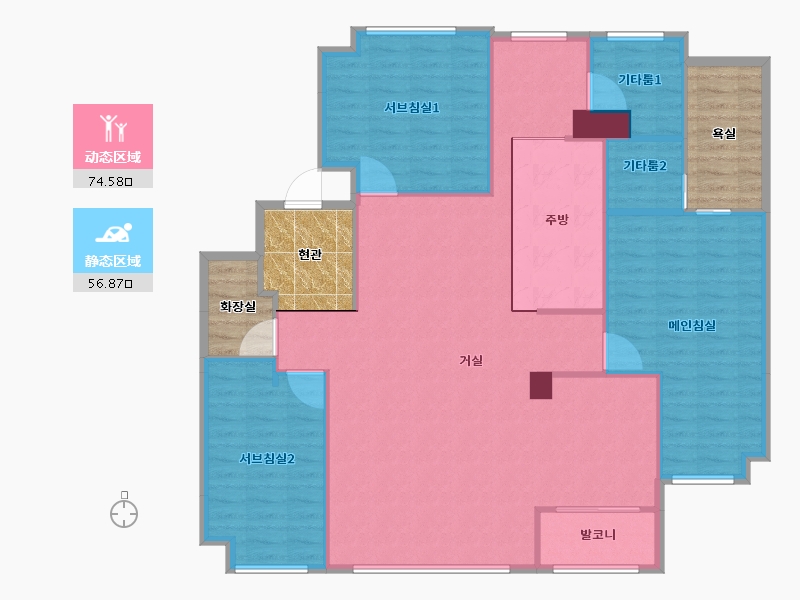 경기도-용인시 수지구-버들치마을성복자이2차-136.62-户型库-动静分区