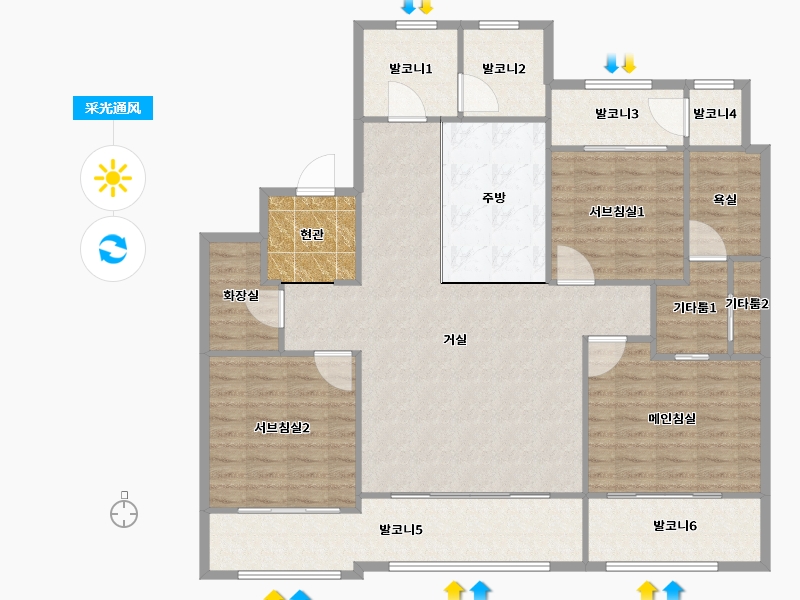 경기도-용인시 수지구-광교산자이-132.51-户型库-采光通风