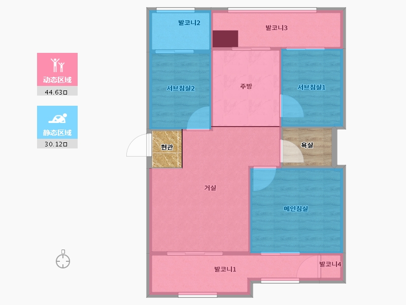 경기도-용인시 수지구-도담마을7단지뜨리에체-73.07-户型库-动静分区