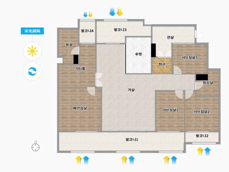 경기도-용인시 수지구-상현마을수지센트럴아이파크-215.31-户型库-采光通风