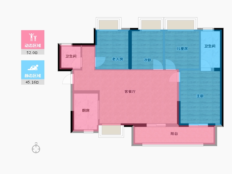 广东省-深圳市-联发天境雅居-89.90-户型库-动静分区