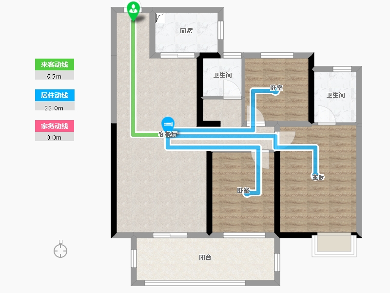 湖南省-长沙市-日盛湖湘花苑-101.00-户型库-动静线