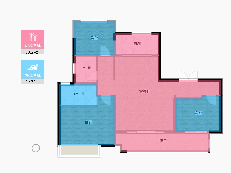 江苏省-盐城市-观棠府-88.00-户型库-动静分区