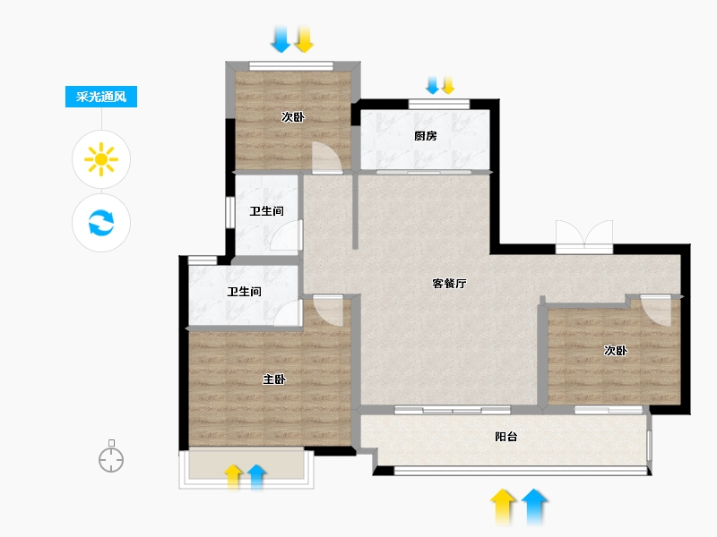 江苏省-盐城市-观棠府-88.00-户型库-采光通风