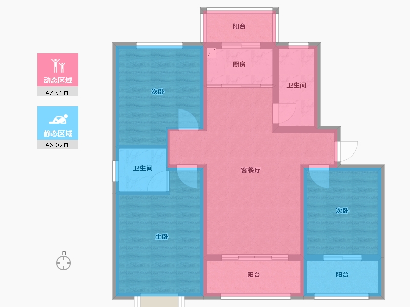 河北省-衡水市-文轩花园-87.90-户型库-动静分区