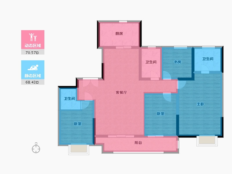 陕西省-西安市-御锦城9期智慧树-133.60-户型库-动静分区