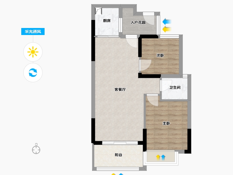 福建省-泉州市-名悦华庭-59.83-户型库-采光通风