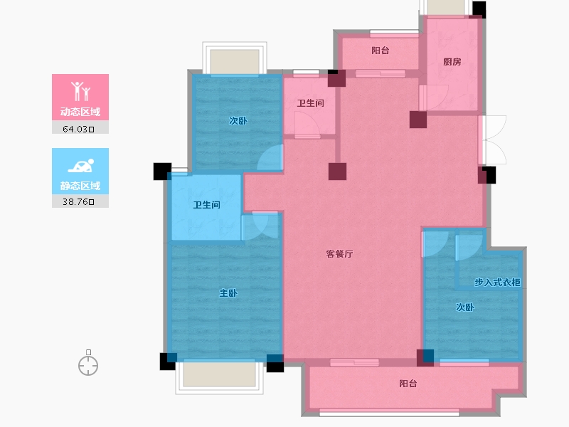 福建省-三明市-水岸嘉园-98.00-户型库-动静分区