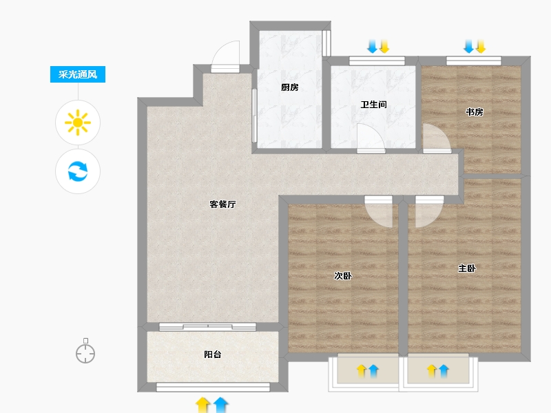 河北省-邢台市-旭阳学府-80.00-户型库-采光通风