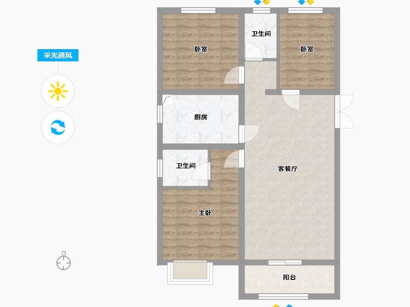 山西省-吕梁市-丽景壹号-98.00-户型库-采光通风