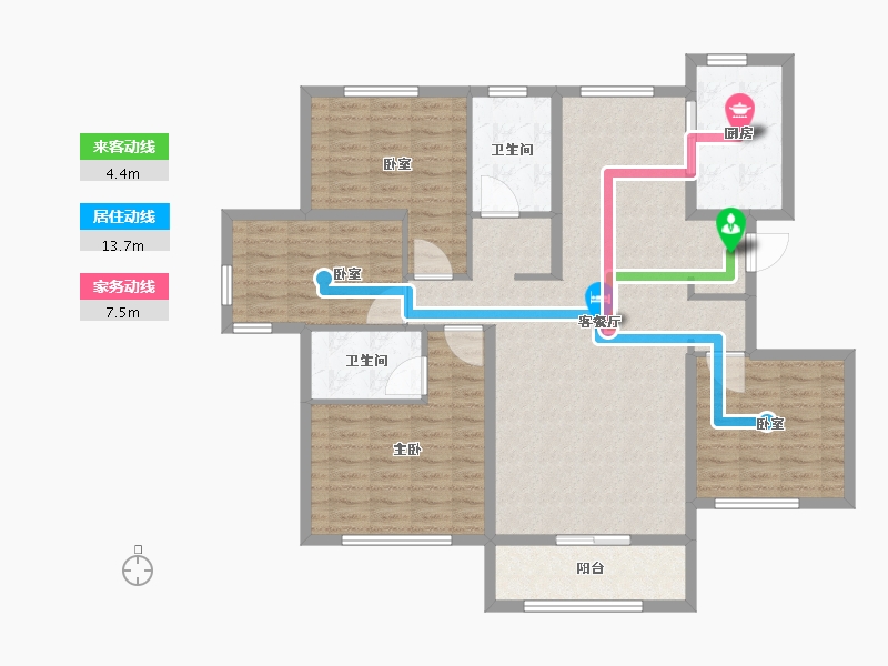 山东省-济宁市-祥城北苑四期-120.25-户型库-动静线