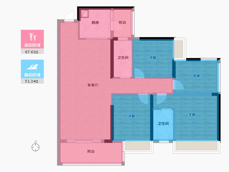 广西壮族自治区-玉林市-容州1号-112.00-户型库-动静分区