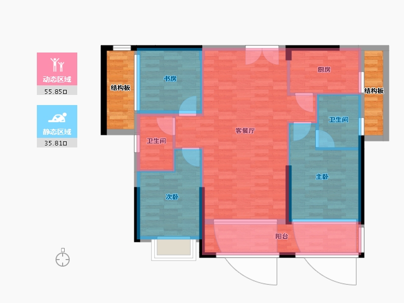 湖南省-张家界市-富华里-91.09-户型库-动静分区