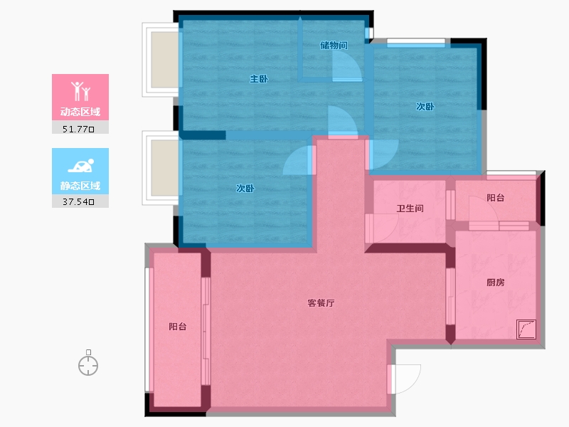 四川省-巴中市-大福嘉园-75.00-户型库-动静分区