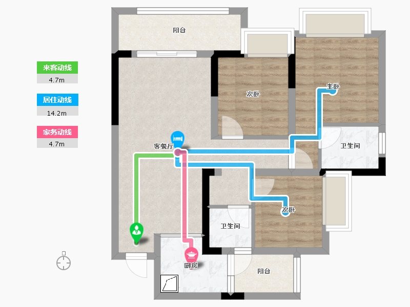 重庆-重庆市-龙樾生态城樾中府-80.00-户型库-动静线