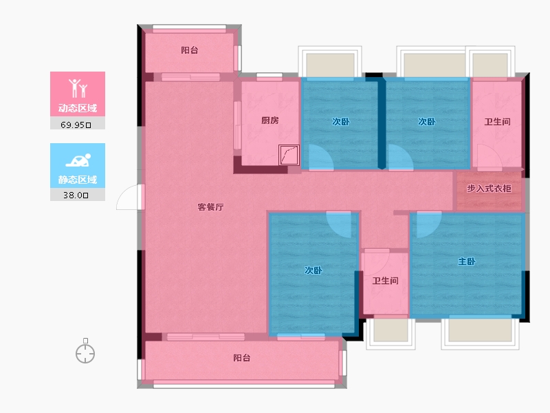 广东省-梅州市-珑玥府-101.00-户型库-动静分区