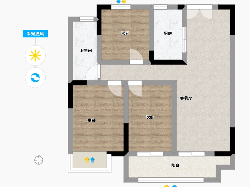 河南省-漯河市-泰和院-60.00-户型库-采光通风