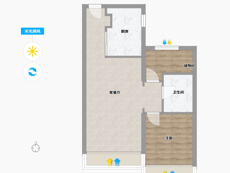 黑龙江省-哈尔滨市-融创公园壹号-65.00-户型库-采光通风