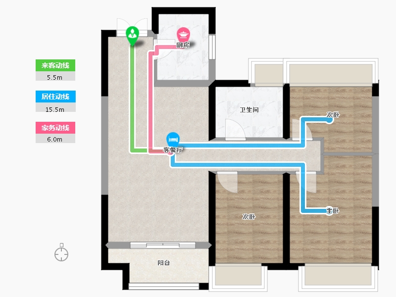 陕西省-西安市-白桦林溪-76.00-户型库-动静线