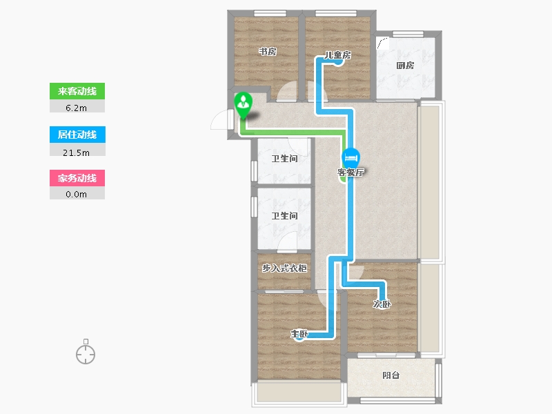 浙江省-杭州市-滨江新希望拥潮府-100.00-户型库-动静线