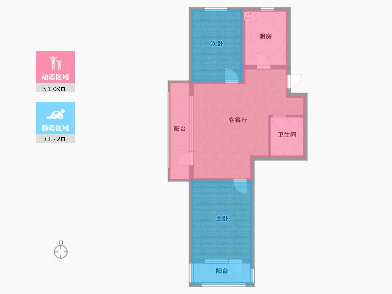 辽宁省-抚顺市-澳海御景苑-75.38-户型库-动静分区