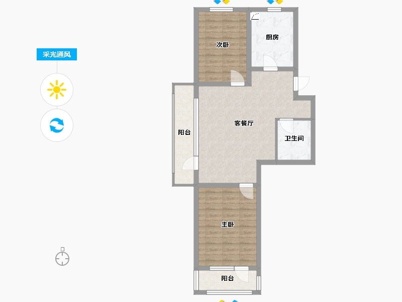 辽宁省-抚顺市-澳海御景苑-75.38-户型库-采光通风