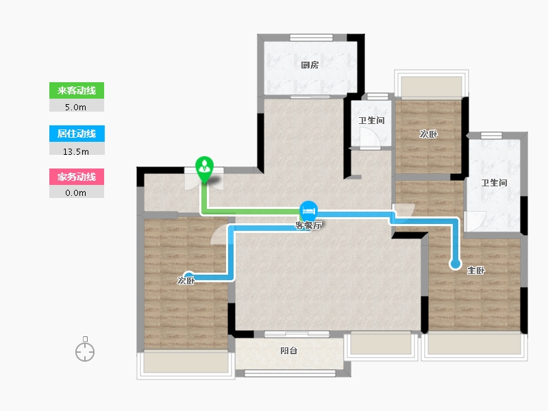 江苏省-苏州市-保利映悦庭-105.00-户型库-动静线