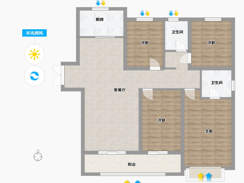 河北省-保定市-尚玉园-114.19-户型库-采光通风