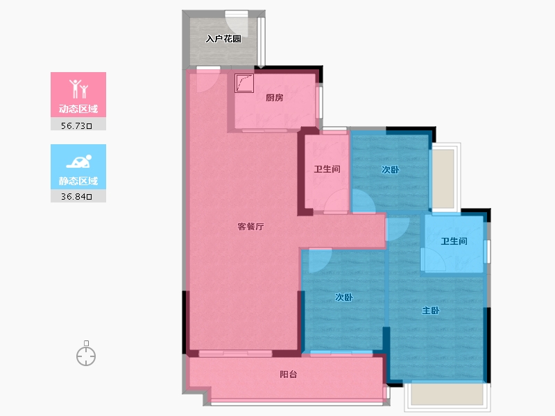 广东省-广州市-俊怡悦景台-87.00-户型库-动静分区