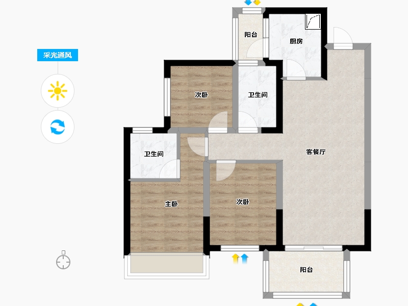 广西壮族自治区-南宁市-融创融公馆-78.09-户型库-采光通风