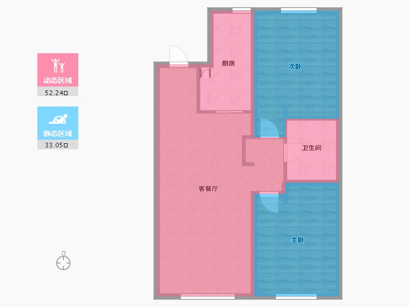 内蒙古自治区-赤峰市-锦泰榕城-80.00-户型库-动静分区