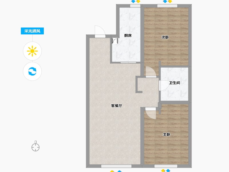 内蒙古自治区-赤峰市-锦泰榕城-80.00-户型库-采光通风