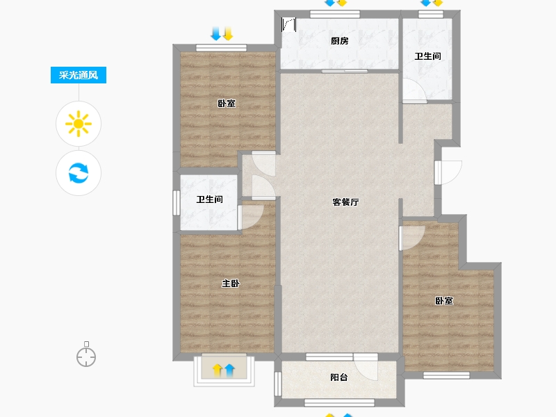 山东省-烟台市-丰金·和悦城-0.00-户型库-采光通风