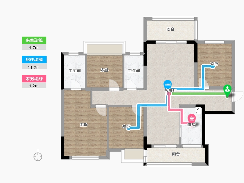 广西壮族自治区-桂林市-烟雨府-111.00-户型库-动静线