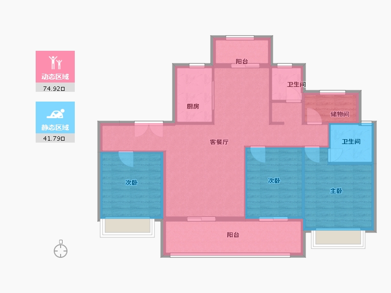 湖南省-衡阳市-生态天宸-133.00-户型库-动静分区