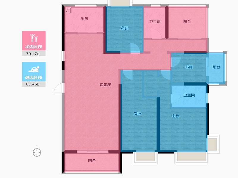 广西壮族自治区-南宁市-融顾书香门第-146.00-户型库-动静分区