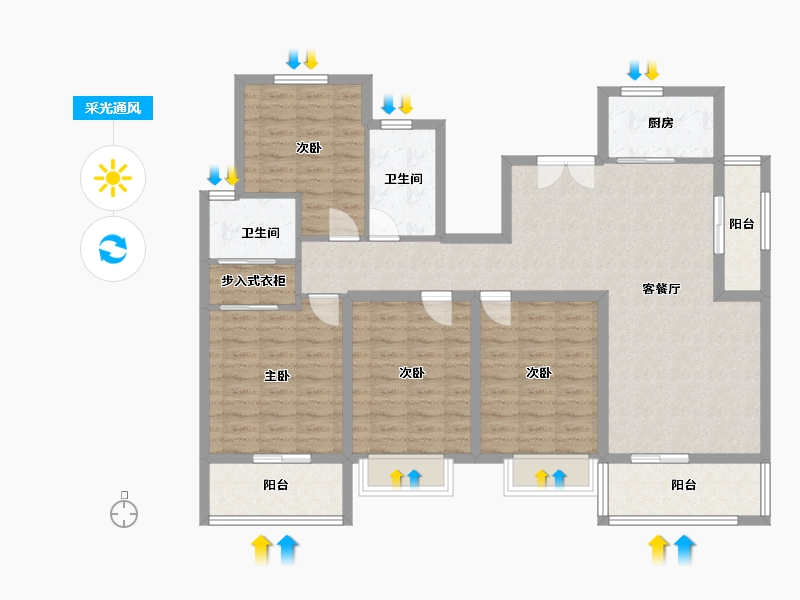 江苏省-南京市-光华门中和桥30号-140.00-户型库-采光通风