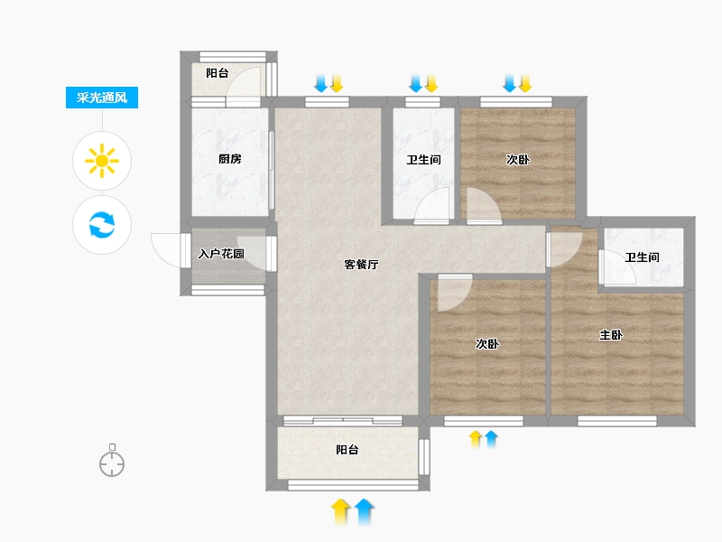 广东省-清远市-富强花园-69.00-户型库-采光通风