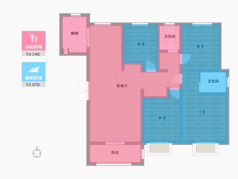 陕西省-咸阳市-城市之光-114.51-户型库-动静分区