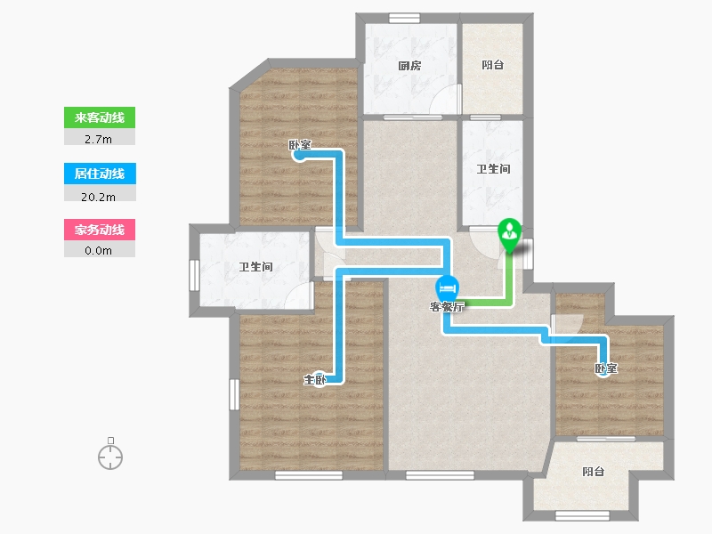 浙江省-杭州市-临东家园-93.76-户型库-动静线