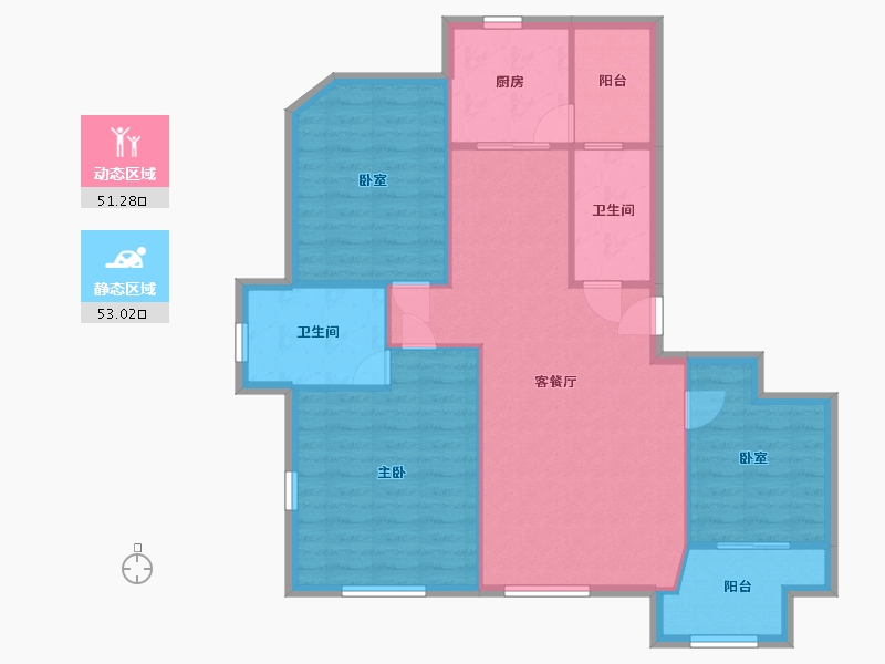 浙江省-杭州市-临东家园-93.76-户型库-动静分区