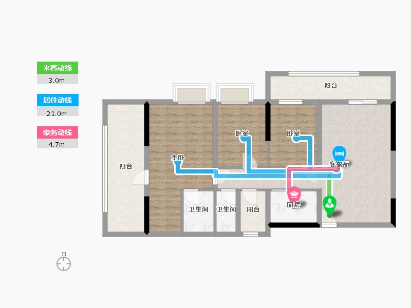 广西壮族自治区-梧州市-龙湖东岸豪庭-91.00-户型库-动静线