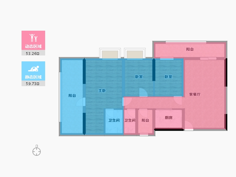 广西壮族自治区-梧州市-龙湖东岸豪庭-91.00-户型库-动静分区