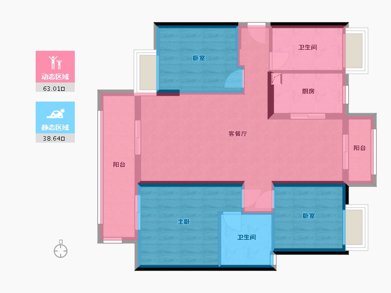 广东省-阳江市-绿地海玥公馆-92.00-户型库-动静分区