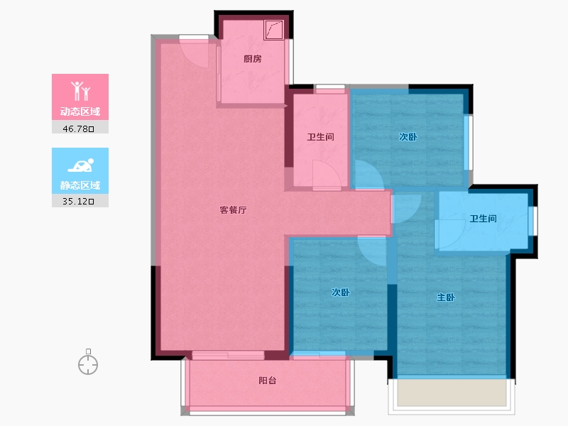 广西壮族自治区-南宁市-印象愉景湾-75.00-户型库-动静分区