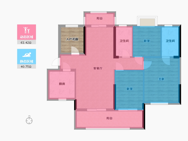 广东省-惠州市-隆生西江花园-99.68-户型库-动静分区