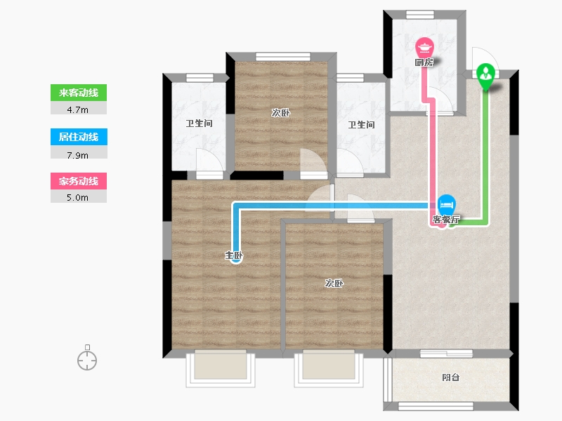 浙江省-宁波市-龙宸璟庭-87.00-户型库-动静线