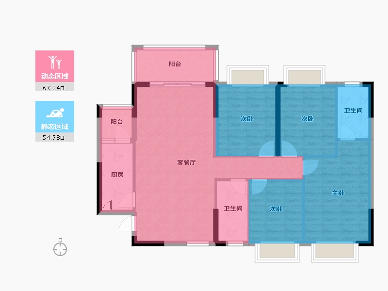 广西壮族自治区-河池市-天誉华府-112.00-户型库-动静分区